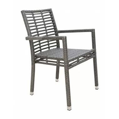 Panama Jack Outdoor Graphite Stackable Arm Chair