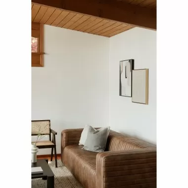 Moe's Home Collection Castle Sofa in Open Road Brown Leather - Lifestyle