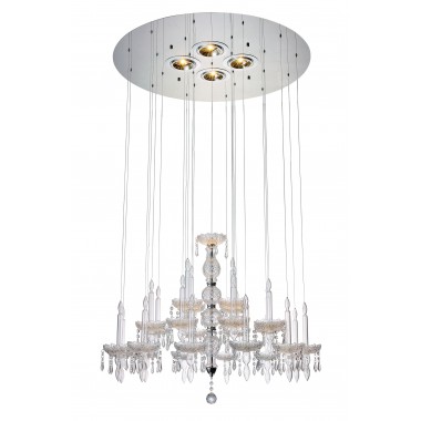 Macy Pendant Lamp Clear Glass And Crystal - Large