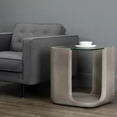 Sunpan Odis End Table Grey - Lifestyle