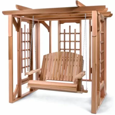  All Things Cedar Cedar Pergola with Swing