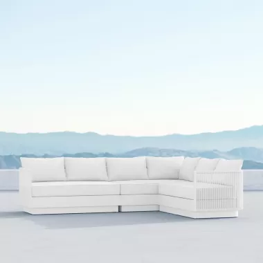 Azzurro Living Porto Sectional in White - Build Your Own - Lifestyle