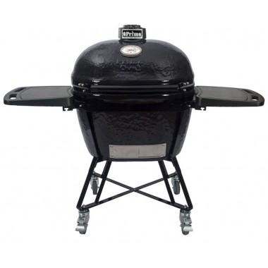 Primo Ceramic Oval  All-In-One Grills with Heavy Duty Stand, Side Shelves - XL
