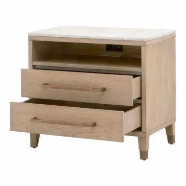 Essentials For Living Cambria 2-Drawer Nightstand - Front Side Opened Angle