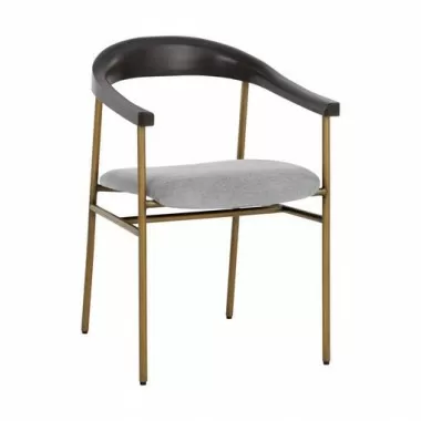 Sunpan Giorgio Dining Armchair - Polo Club Stone - Front Side Angle