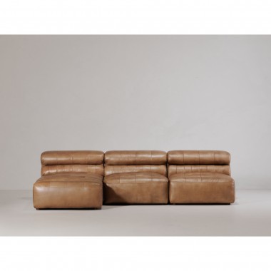 Moe's Home Collection Ramsay Leather Chaise - Tan - Lifestyle