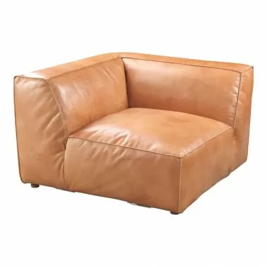 Moe's Home Collection Luxe Corner Chair - Tan - Front Side Angle