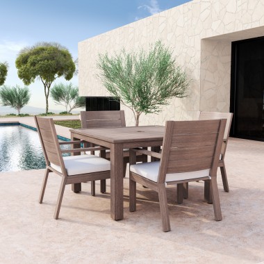 Sunset West Laguna Aluminum 48" Square Table - Lifestyle
