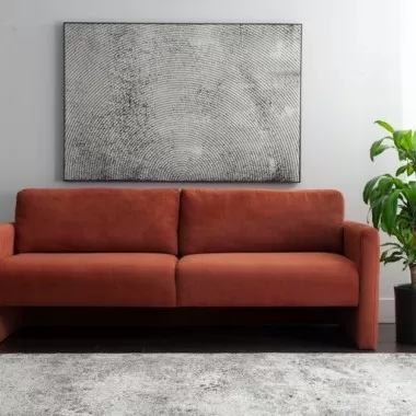 Sunpan Ryanne Sofa - Treasure Russet - Lifestyle