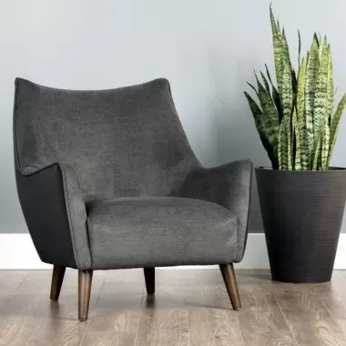 Sunpan Sorrel Lounge Chair Polo Club Kohl Grey Abbington Black - Lifestyle
