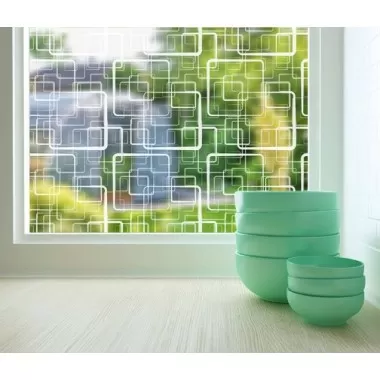 Odhams Press Retro Squares Sheer Adhesive Window Film
