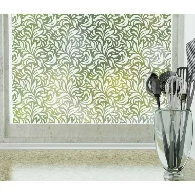 Odhams Press Carlyle Frosted Non-Adhesive Decorative Window Film  - Privacy Cling Film