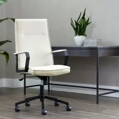 Sunpan Swanson Office Chair Polo Club Muslin-Bravo Cream - Lifestyle