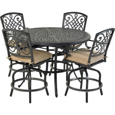 2 counter stools, 2 armless counter stools and 52" Monarch series counter table w/ ice bucket option