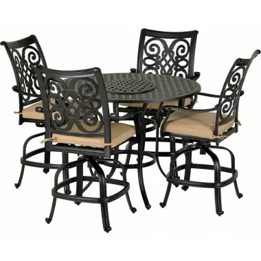 Patio Resort Lifestyles Venice 5-Piece Counter Set - With Counter Stools