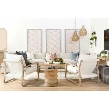 Essentials For Living Reed Console Table - Smoke Gray Pine - Lifestyle