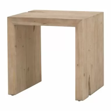 Essentials For Living Reed End Table - Smoke Gray Pine - Front Side Angle