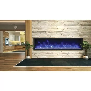 Remii 65" Extra Slim Indoor Only Electric Fireplace with Black Steel Surround