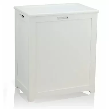 Oceanstar Storage Laundry Hamper - White - Angled
