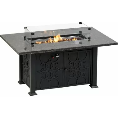 Rome Granite 53" x 35" Fire Table With Burner
