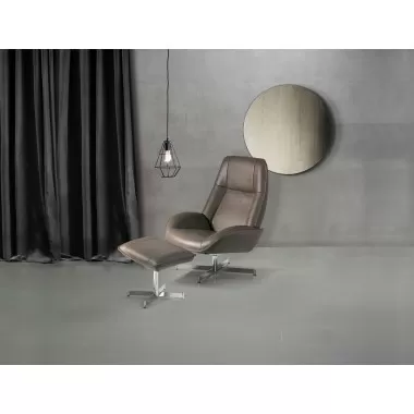 Roma Chair With Footrest In Yeti Fabric - Lifestyle