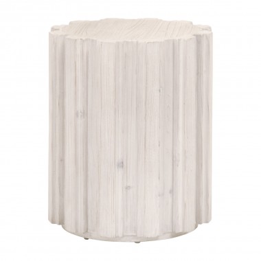 Essentials For Living Roma Accent Table - White Wash Pine - Front Angle