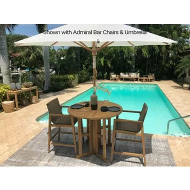 Royal Teak Admiral Bar Drop Leaf Table Round 45" Outdoor set View
