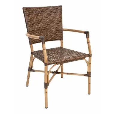 Hand Painted Aluminum Frame Arm Chair - RT-04 - Walnut