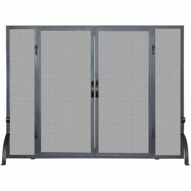 Mr. Bar-B-Q UniFlame® Single Panel Black Wrought Iron Screen with Doors, Small