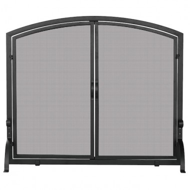 Mr. Bar-B-Q UniFlame® Single Panel Black Wrought Iron Screen with Doors, Medium