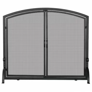 Mr. Bar-B-Q UniFlame® Single Panel Black Wrought Iron Screen with Doors, Medium