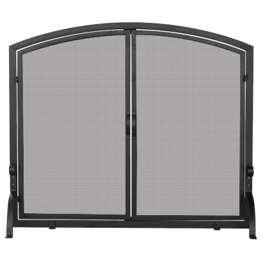 Mr. Bar-B-Q UniFlame® Single Panel Black Wrought Iron Screen with Doors, Large