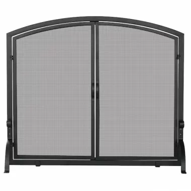 Mr. Bar-B-Q UniFlame® Single Panel Black Wrought Iron Screen with Doors, Large