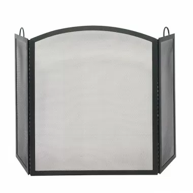 Mr. Bar-B-Q UniFlame® 3 Fold Black Wrought Iron Arch Top Screen, Medium