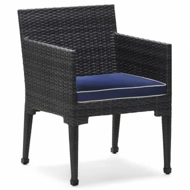 Woodard Lorenzo Dining Arm Chair - Angled and Zoomed