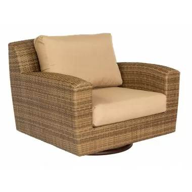 Woodard Saddleback Swivel Lounge Chair in Mocha