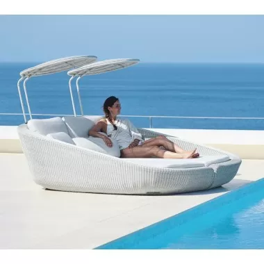 Cane-Line Savannah Daybed, Left Module, Incl. Sunshade outdoor view