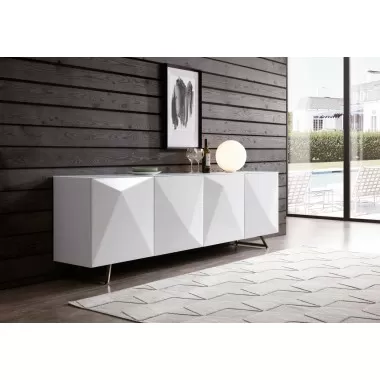 Whiteline Modern Living Samantha Buffet in White - Lifestyle