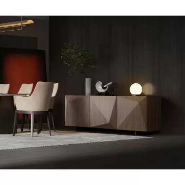 Whiteline Modern Living Geneva Buffet In Walnut Veneer Finish - Lifestyle