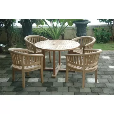 Anderson Teak Tosca 5-Pieces Dining Table Set Top View