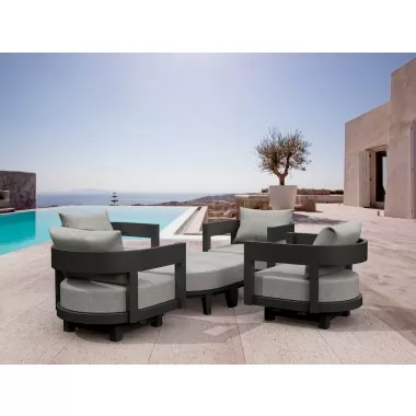 Anderson Teak SET-174 6-pc Coronado Aluminum Deep Seating Set