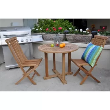 Anderson Teak Montage Bristol 3-Pieces Dining Set Front View