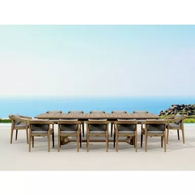 Anderson Teak 13-pc Toscana Extension Dining Table Set 