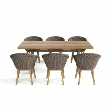 Anderson Teak 7-pc Alura Padua Dining Table Set Front