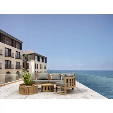 Anderson Teak Circular Modular Deep Seating Set - Lifestyle