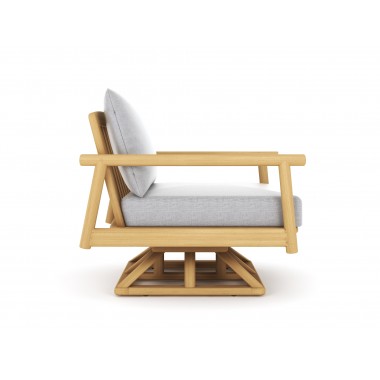 Royal Teak Seville Swivel Chair with Cushions Side 