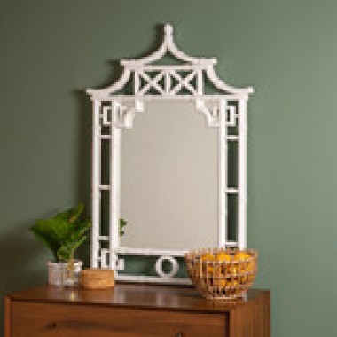 Shing Glossy White Wall Mirror - Lifestyle