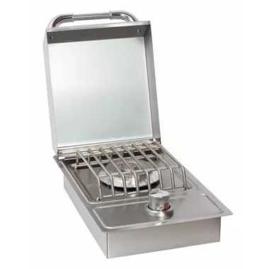 Bull BBQ Single Stainless Steel Sideburner - Drop In - Angled and Open