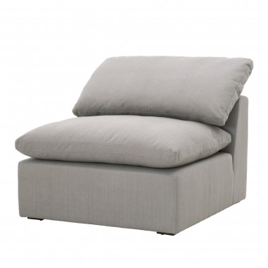 Essentials For Living Sky Modular Armless Chair in Peyton Slate - Front Side Angle