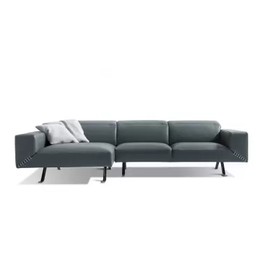 Henry Sectional With Chaise On Left - Front - Grey